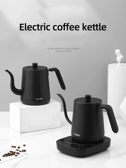 800ml Gooseneck Electric Kettle Hand Brew Coffee Pot Thermo Pot 304 Stainless Steel Teapot Smart Temperature-Control Water Jug