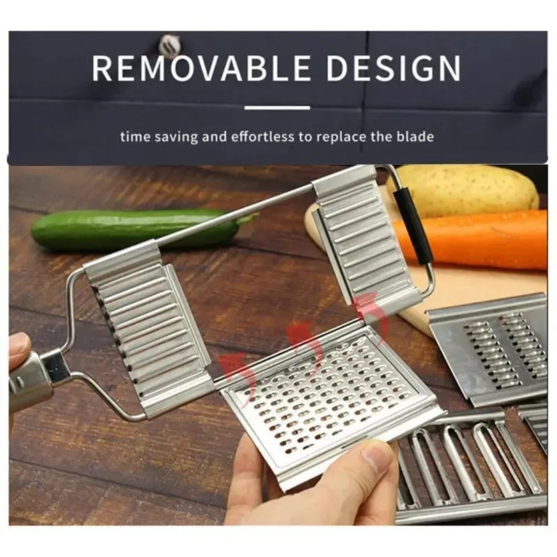 Professional Handheld Food Grater Set 4 Interchangeable Blades Cheese Garlic Ginger Chocolate Vegetable Fruits Zester Slicer Kitchen Tool