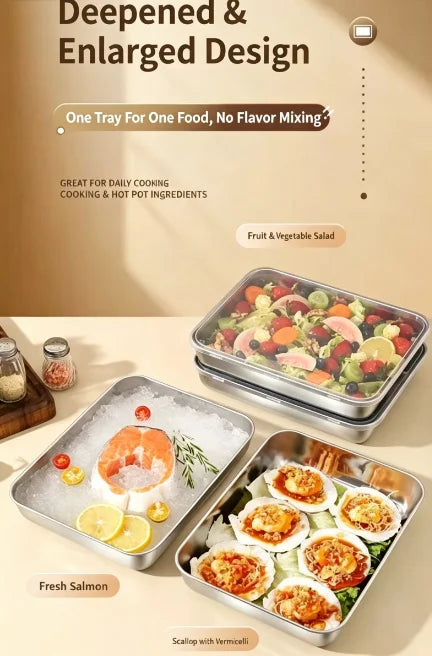 3 Pack Stackable Stainless Steel Food Containers Leakproof Clear Lid Storage Boxes Meal Prep Box for Home Camping