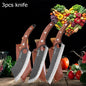 WXCOO 1~4pcs Kitchen Knife Set Stainless Steel Handmade Forged Meat Cleaver Boning Fruit Slicing Butcher Knife Cutting Board