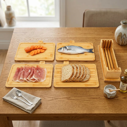 4PCS Wood Cutting Board Set for Baking Bread Cuting Fruit Vegetable Chees Kitchen & Charcuterie Available on Both Sides