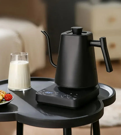 Household Premium Electric Kettle 1L 110V/220V 1200W 304SS Liner Swan Neck 90° Pour Smart Display Auto Power Off Home Coffee Tea