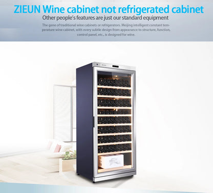 357L Wine Cooler Refrigerator Stainless Steel Wine Cabinet Intelligent Cellar for Red/White Wine Champagne Cocktail Liquor