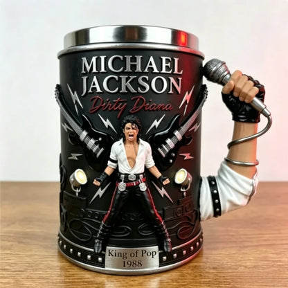 300ml Michael Jackson Beer Mug 304 Stainless Steel Liner Premium Resin Exterior Cup
