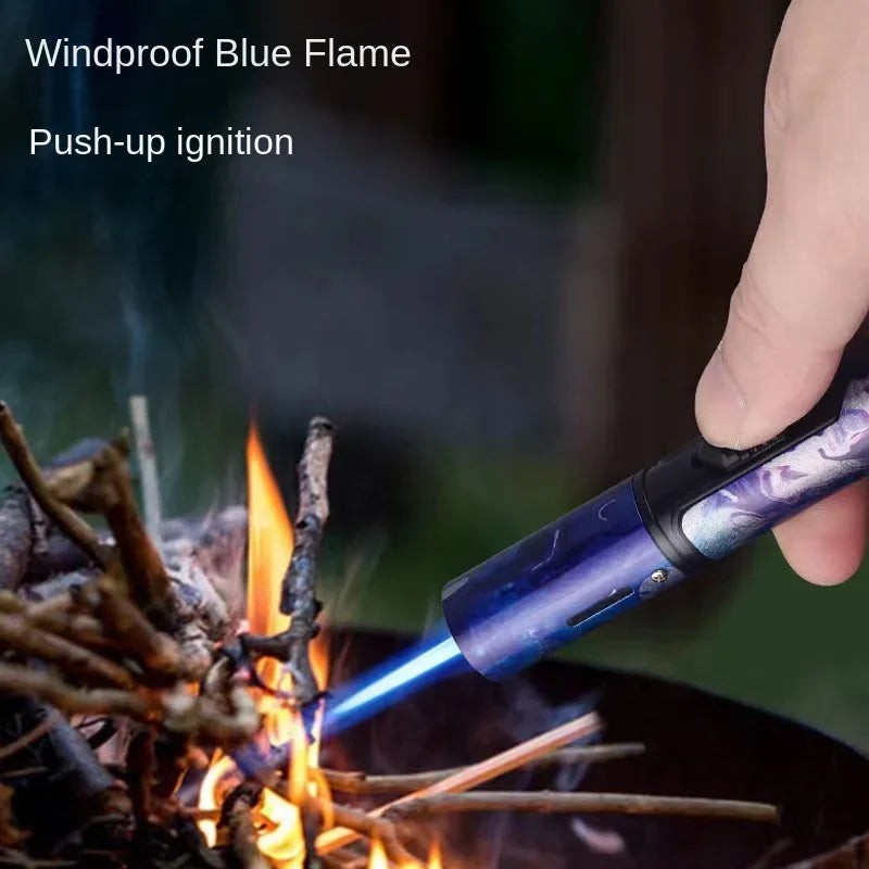 HONEST Metal Windproof Inflatable Lighter Pen Torch Jet Flame Butane Lighter Kitchen Barbecue Candle Camping Men's Small Tool