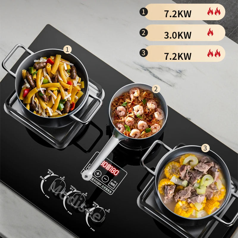Built In Gas Hob 3 Burner Stove Dual Fuel LPG LNG Fierce Fire 3 Dual-Use Stoves For Household Kitchen High Pressure Fierce Flame