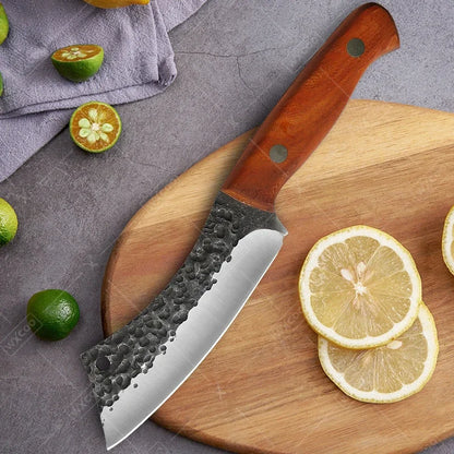 WXCOO Handmade Forged Knife Butcher Cleaver Knife Meat Cutting Japanese Kitchen Pork Bone Shaving Knives Boning Knife