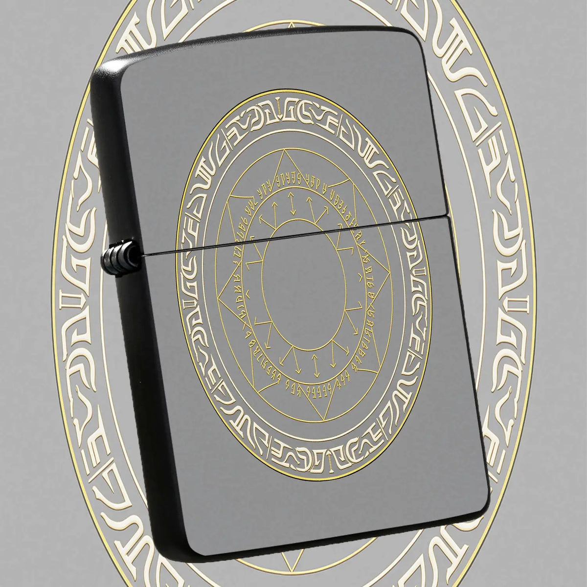 Exquisite Mystic Rune Magic Circle Patterned Lighter, Sleek Portable Design For Daily Commute, Outdoor Trips, Gathering And All Scenarios, Durable Fine Craftsmanship, Ideal For Personal Use And Gifting To Families, Frie A Hum