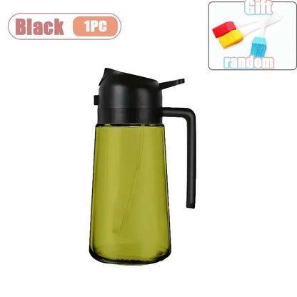 1-4PCS 2-in-1 Olive Oil Dispenser Bottle with Spray and Pour Function Glass Oil Sprayer for Kitchen Cooking BBQ Salad Baking