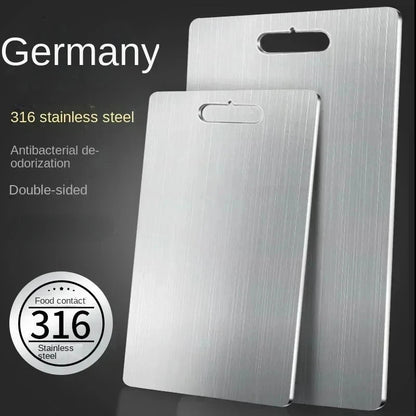 Titanium Cutting Stainless Boards for Kitchen Board 316 Steel Thickened Double Sided Food Grade Portable Fruit Meat Chopping