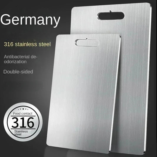 Titanium Cutting Stainless Boards for Kitchen Board 316 Steel Thickened Double Sided Food Grade Portable Fruit Meat Chopping