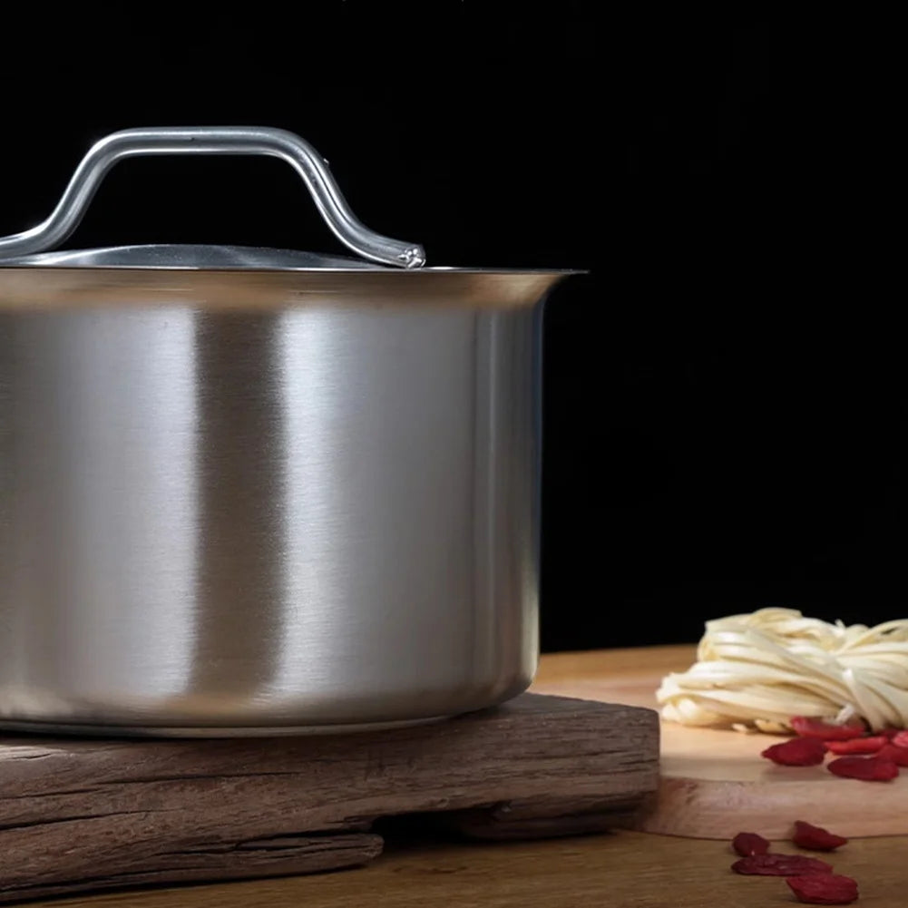 Stainless Steel Milk Pot 16 18 20 22 24cm with Lid Sauce Pan for Gas Electric Induction Stove Boiling Simmering Use