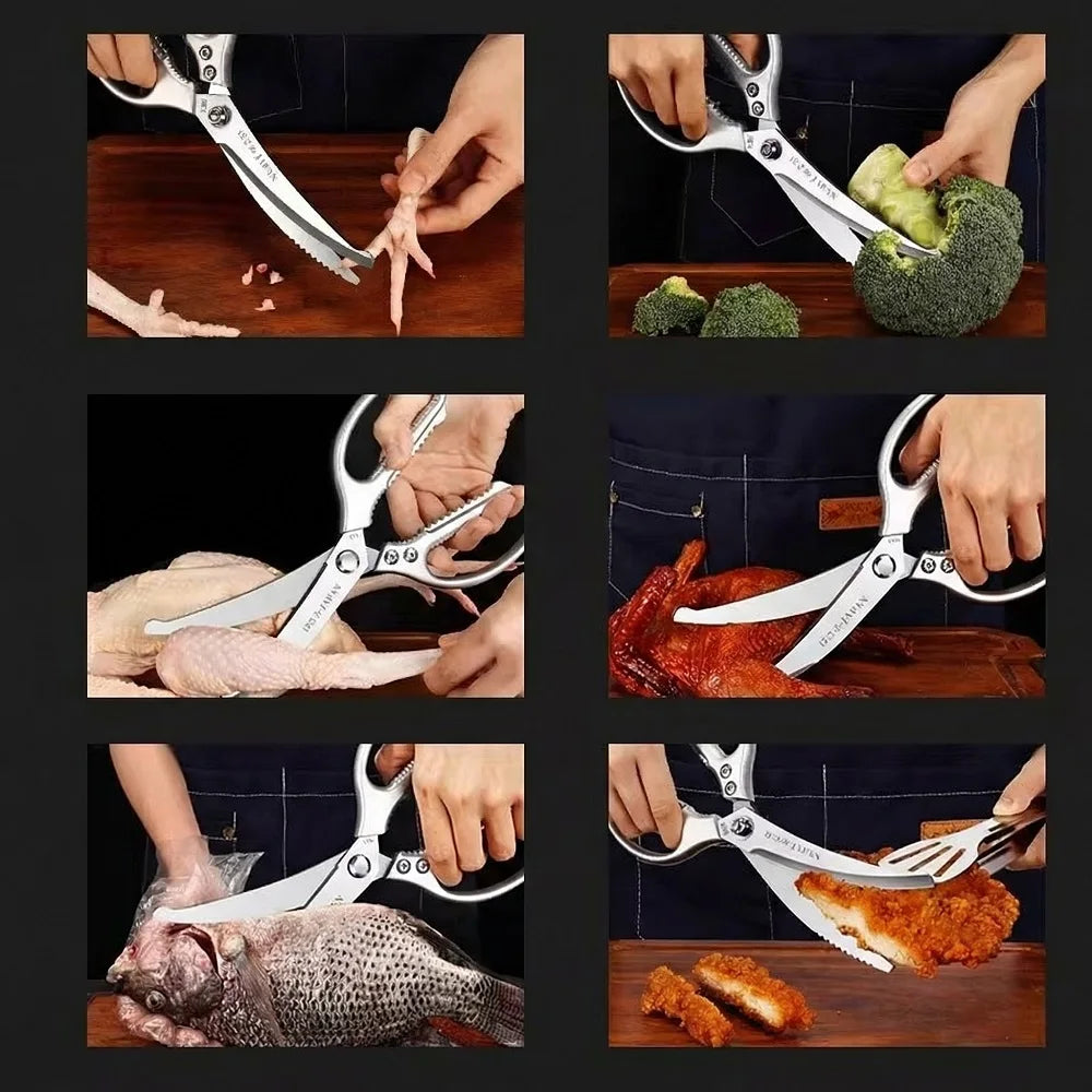 German-style Sharp Stainless Steel Kitchen Scissors for Poultry Bones, Grilling, Beef Offal & Steak German-style Sharp Stainless