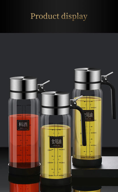 Oil bottle glass Oil pot leakproof Tank Kitchen soy sauce Bottles Vinegar Pots Seasoning Tool Set Of Household Flip Lid