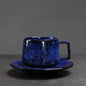 Traditional Arabic Coffee Cup and Dish Set Middle Eastern Style Kiln Transformed Coarse Ceramic Retro Handmade Mug