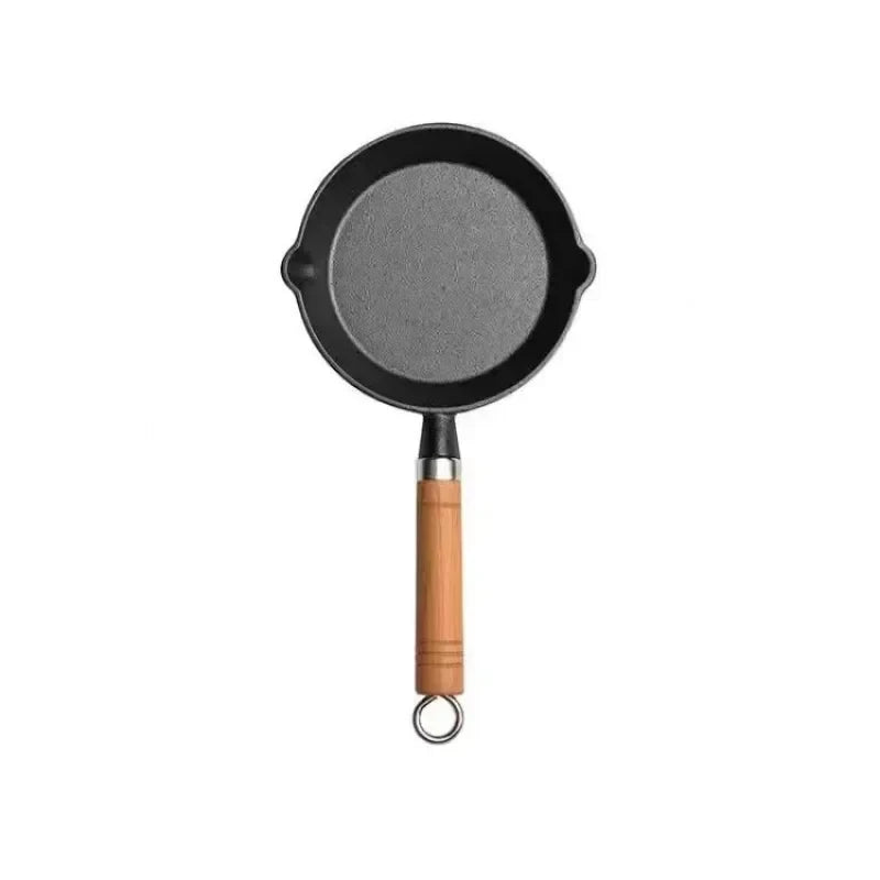 26cm Cast Iron Frying Pan, Uncoated Non-stick Crepe Maker Steak Pot for Gas Induction Cooker Kitchen