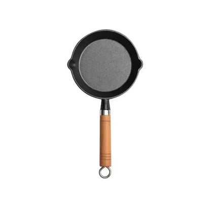 26cm Cast Iron Frying Pan, Uncoated Non-stick Crepe Maker Steak Pot for Gas Induction Cooker Kitchen