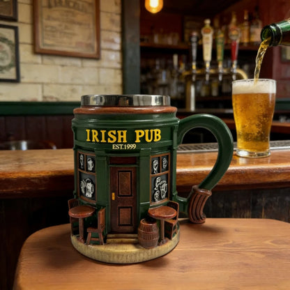 Novelty Irish Pub Design Coffee Mug Vintage Bar Style Cup for Daily & Gift Use