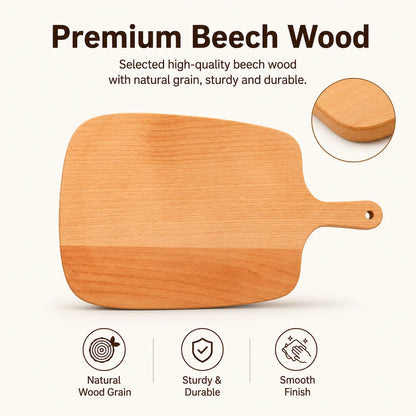 1PCS Beech Wood Cutting Board Blank for Laser Engraving, DIY Personalized Serving Board with Handle, Hardwood Craft Material
