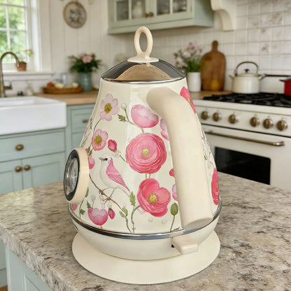 1.7L Retro Paint Electrc Kettle With Temperature Display Boiling Water Auto Power Off 304 Stainless Steel Teapot Kitchen Tools