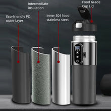 Yanace Smart Car Kettle 12V/24V Portable Electric Heating Cup with Digital Display Camping Office 500ml Capacity Black Design