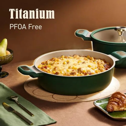 Pots and Pans Set Non stick, Cookware Set, 31pcs NonStick Kitchen Set Induction Cookware Non-toxic Cooking Set, Green