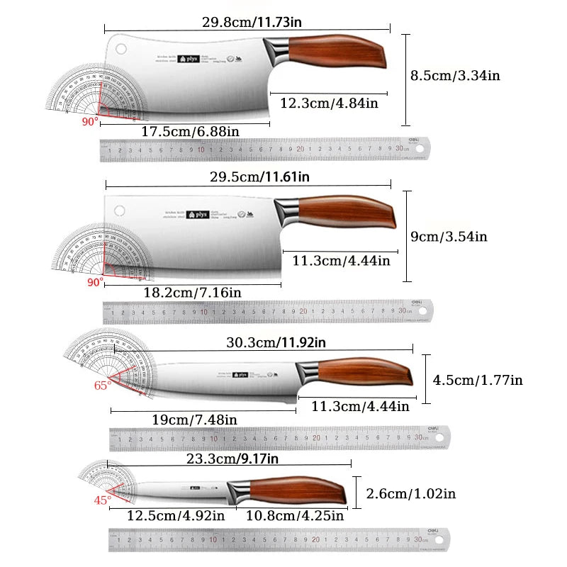 Professional Kitchen Knife 4-piece set, home sharp cleaver,Multi-purpose slicer,Professional Chef Knife,Fixed blade paring knife