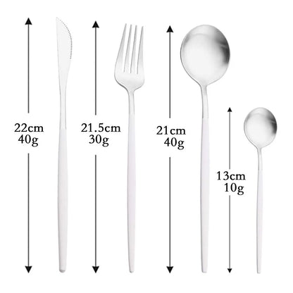 4Pcs black Gold Matte Cutlery Set Stainless Steel Dinnerware Silverware Flatware Set Home Knife Fork Spoon Picnic Tableware Set