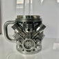Stainless Steel Cup V8 & V6,  V6 V8 Engines Design Mug, Durable & Stylish Rust-Proof 15oz Coffee Mug Perfect for Car Enthusiasts