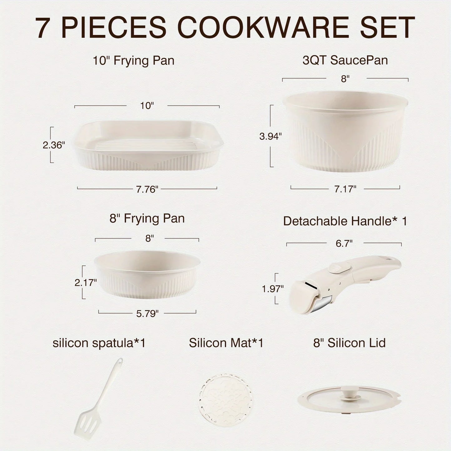 24pcs/7pcs/5pcs Cookware Set Non-Stick Pots & Pans Induction-Ready Kitchen Cookware Set Includes Skillet/Frying Pan/Soup Pot/Ste