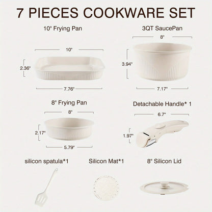 24pcs/7pcs/5pcs Cookware Set Non-Stick Pots & Pans Induction-Ready Kitchen Cookware Set Includes Skillet/Frying Pan/Soup Pot/Ste