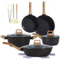 US Shipping Ceramic Cookware Sets Non Stick 15 PCS Pots and Pans Set Kitchenware