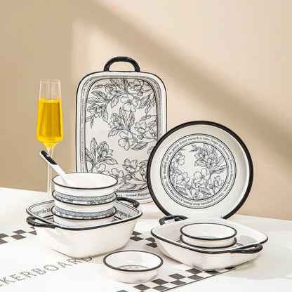 Underglaze Color, Ceramic Tableware, Gift Box Set, Dishes, Soup Bowls, Combination Package.