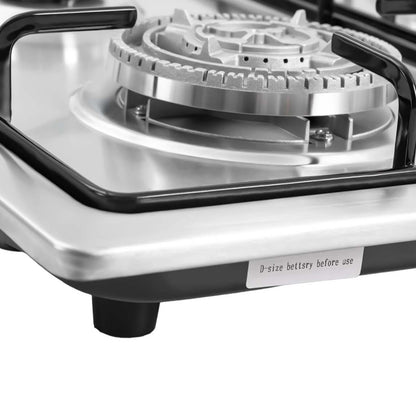 4 Burners Stainless Steel Gas Stove,  22″x20″ Built-In Natural Gas Cooktop  Gas Stove Top with Sealed Burner, Pulsed Ignition, Thermocouple Protection