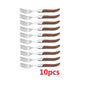2/4/6/10pcs 8.25inch Laguiole Steak Knives Wood Cutlery Tableware Korean Japanese Dinnerware Rose Wooden Handle Dinner Forks