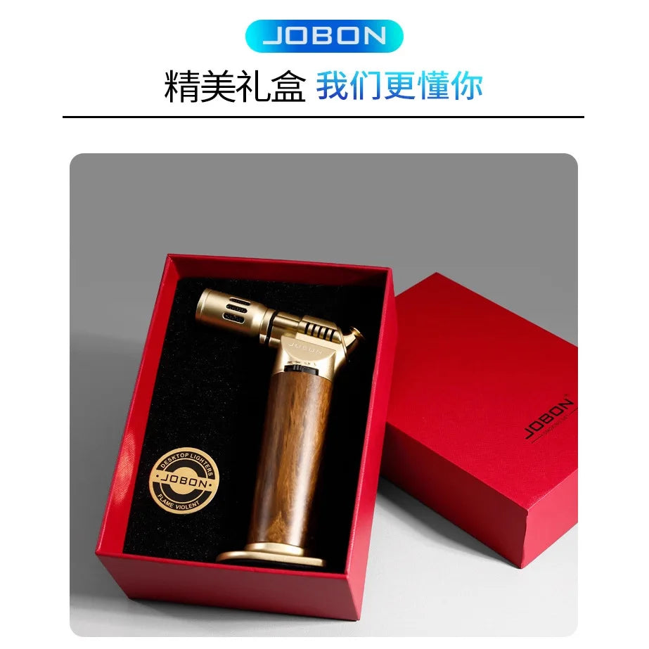 JOBON Four Flames High Power Welding Gun Turbine Butane Gas Torch Lighter Safety Lock Switch Outdoor BBQ Kitchen Cigar Lighters