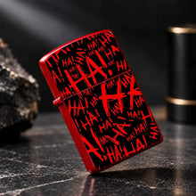 Stylish Fun Red Black Crazy Laugh Graffiti Lighter, Unique Edgy Ha Print Portable Igniter, Versatile For Daily Party Camping Outdoor Activities, Novelty Creative Decorative Lightweight Accessory, Ideal As Thoughtful Gif A Hum