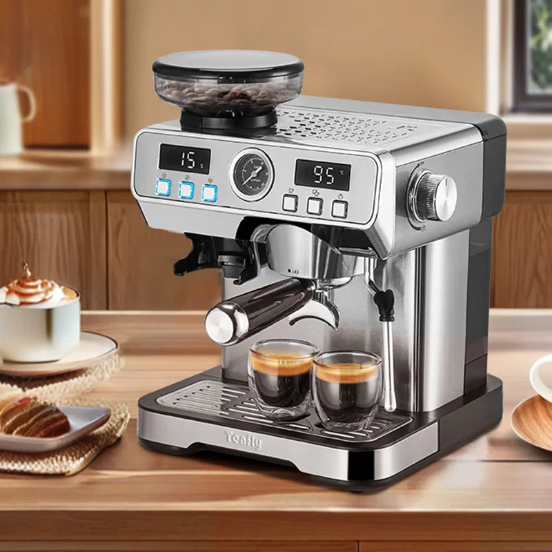 Professional Espresso Machine Smart 20 Bar Semi-Automatic Espresso Machine with Grinder Household Hotel Classic Coffee Maker