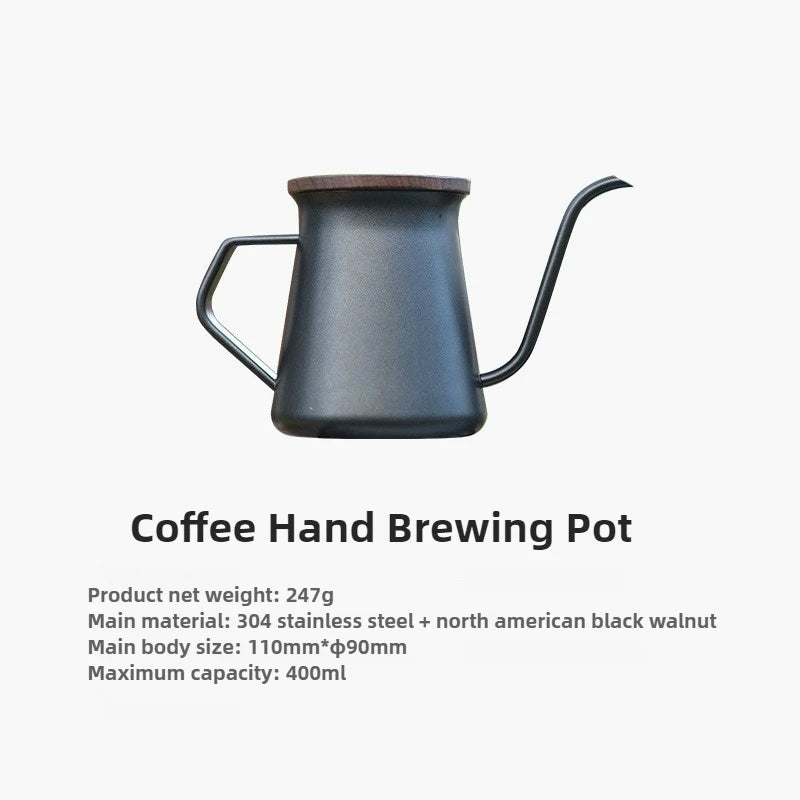 304 Fine Mouth Stainless Steel Coffee Hand Brewer, Western Style Coffee Pot, Home Coffee Utensils with Lid,Office Tea Maker