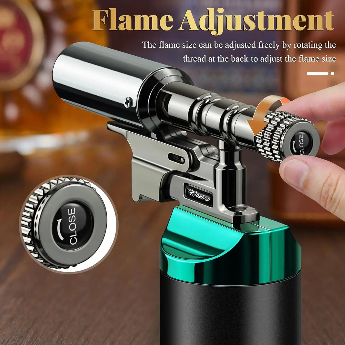 Spray Gun Inflatable Lighter Strong Blue Flame Adjustable Flame Size 360° Inverted Use Outdoor Home Use Gadgets