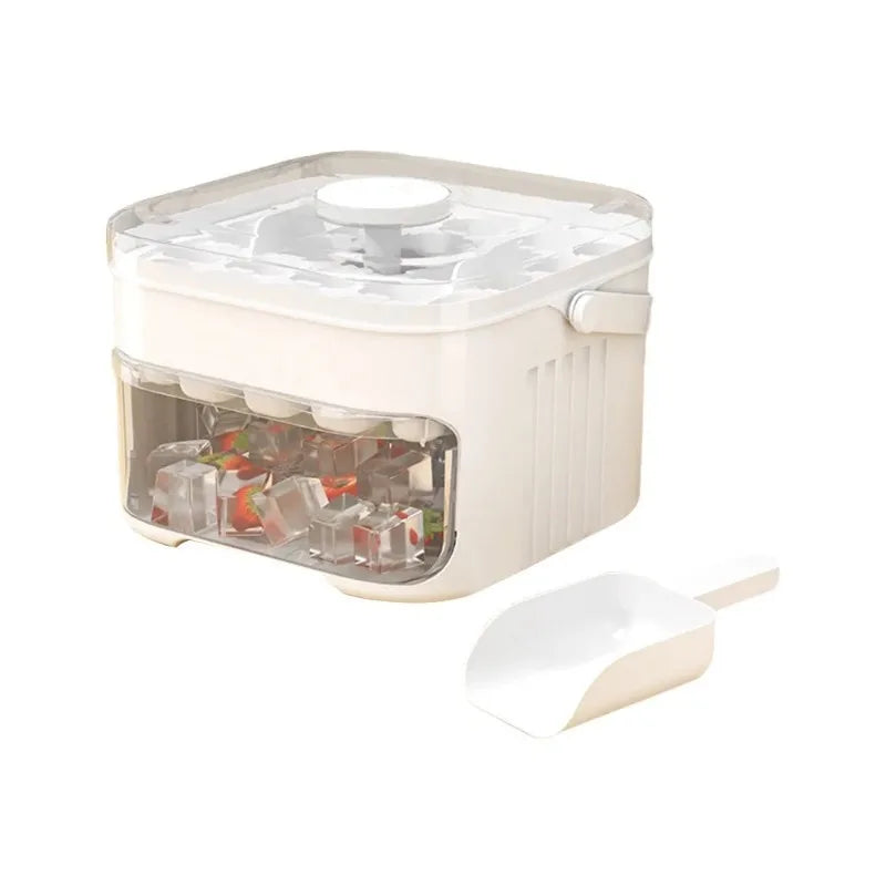 50 Grids Press Type Ice Cube Mold Double-layer Ice Cube Tray with Lid Reusable Ice Box Ice Making Tools Ice Storage Ice Machine
