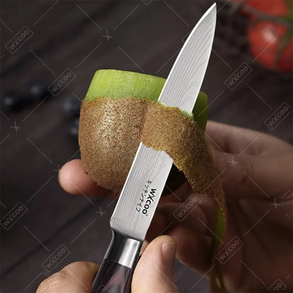 WXCOO Santoku Butcher Carving Knife Japanese Kitchen Knives High Carbon Steel Knife Set Fruit Bread Meat Cleaver Boning Knife