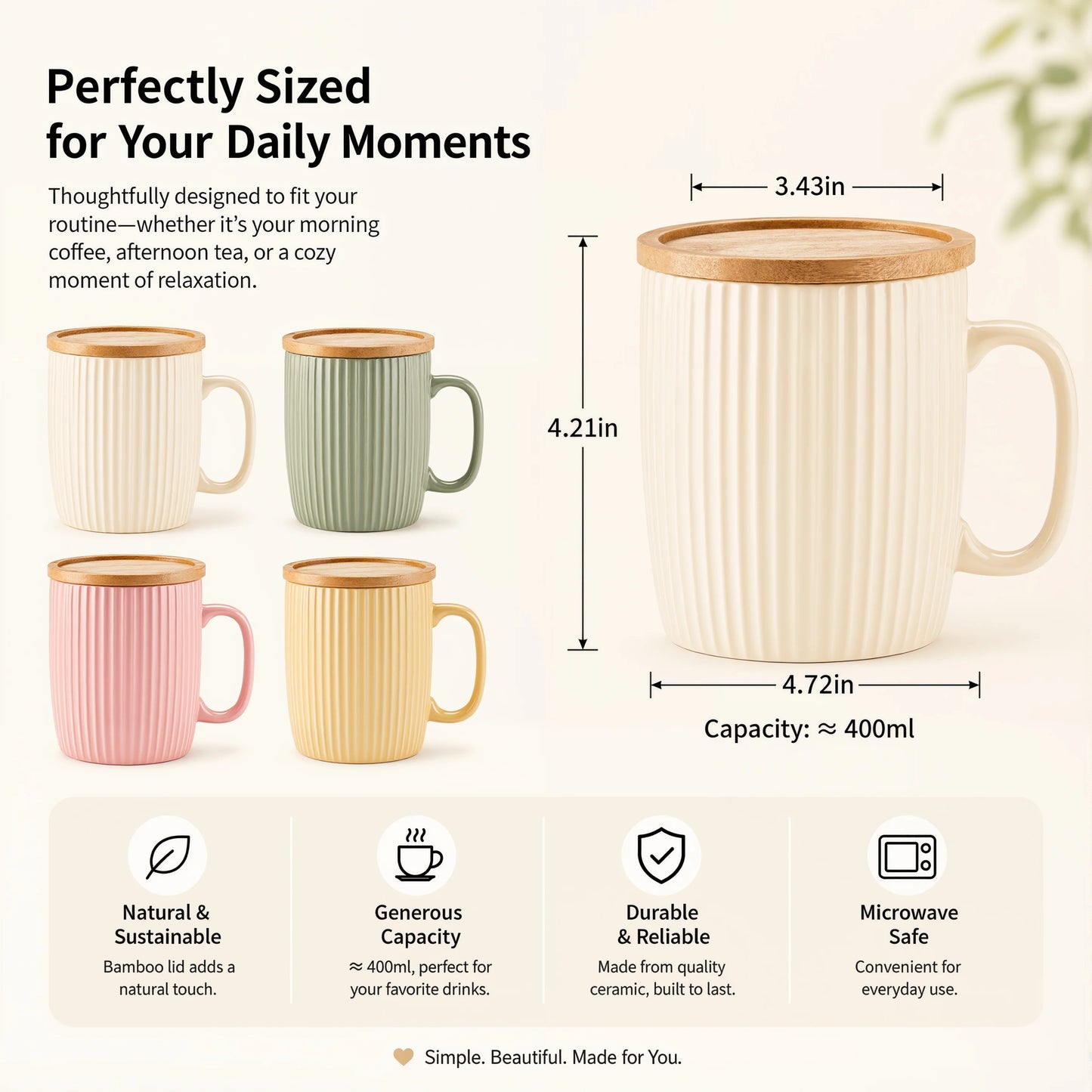 Colorful Ceramic Coffee Mugs Set of 4 – 400ml Stoneware Latte Cups with Handles – Rustic Speckled Design – Microwave & Dishwasher Safe – Perfect for Tea, Hot Chocolate, Farmhouse or Modern