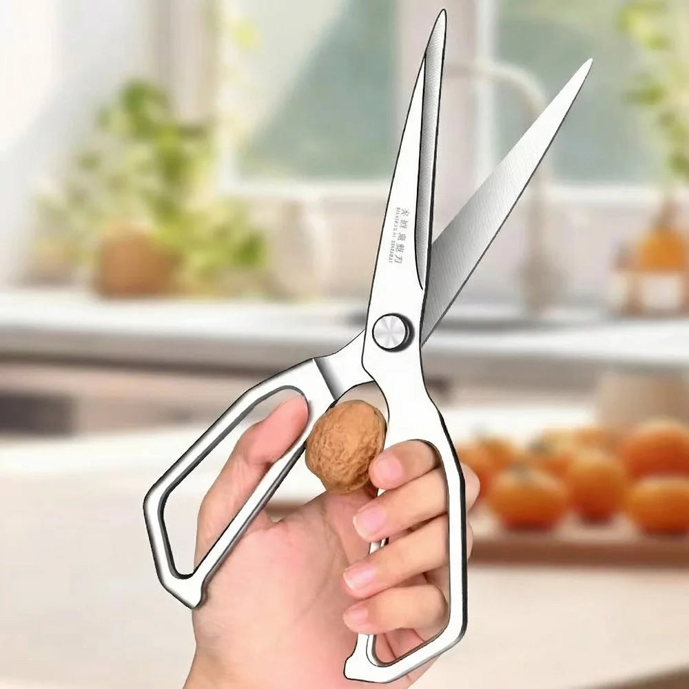 Extended Heavy-Duty Poultry Bone Scissors, High Hardness Stainless Steel, Household Bone Cutting for Chicken Duck Goose C2612