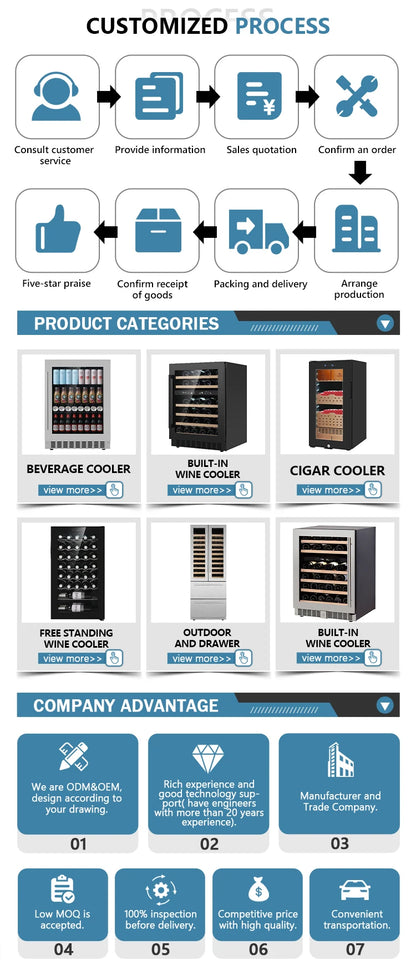85L 28 Bottles Dual Zone Stainless Steel Freestanding Fridge 1 Year Warranty for Restaurant Hotel Household Use Wine Coolers