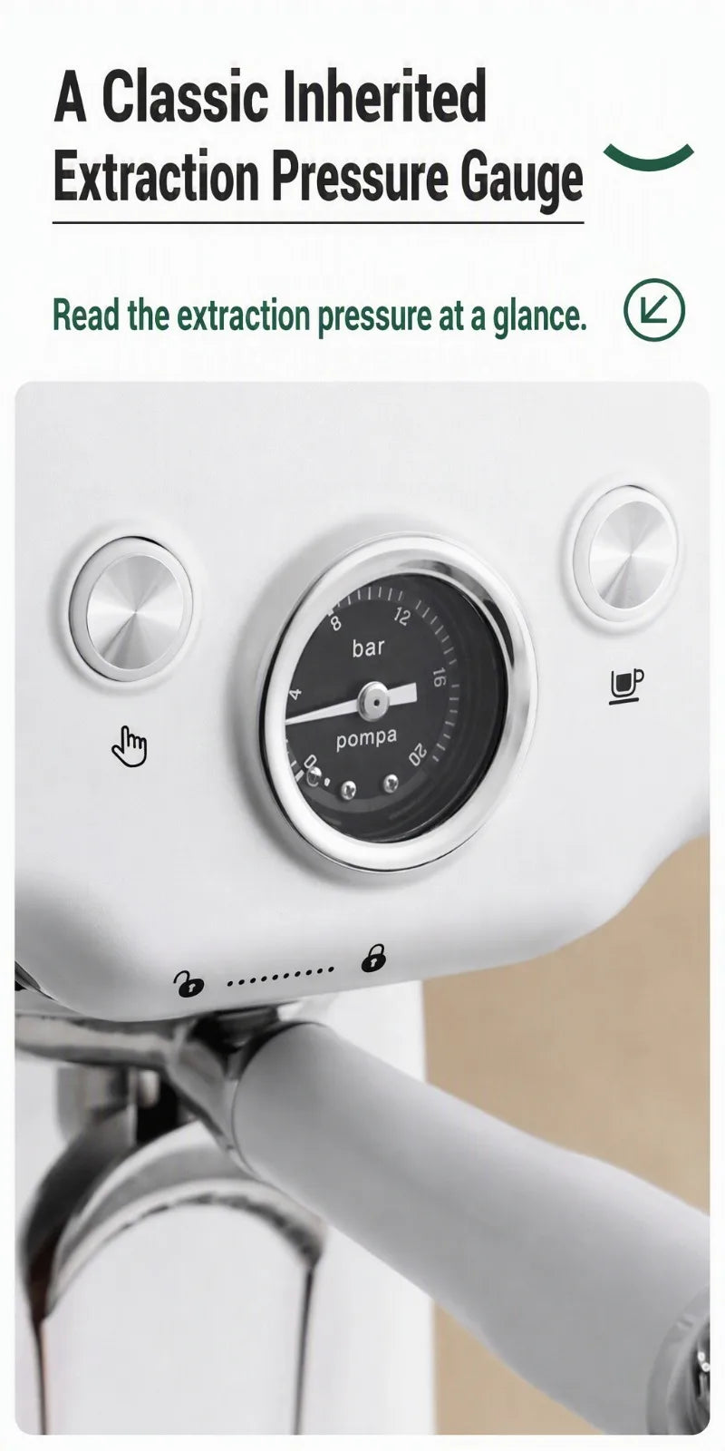 Petrus PE3833Pro Semi-Automatic Espresso Machine 15Bar 58mm Saturated Group Head PID Touch Screen Coffee Maker Compact