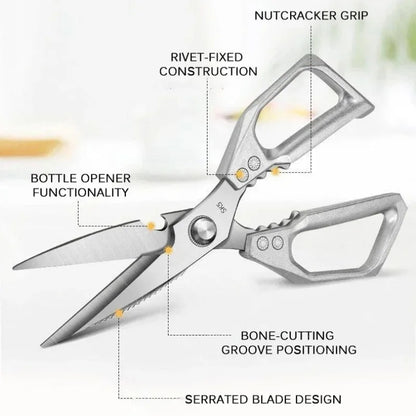 WXCOO Japanese Household Kitchen Scissors SK5 Stainless Steel Multi-Purpose Shears Specialized Heavy-Duty Chicken Bone Scissor