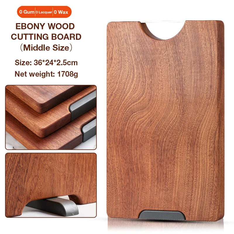 Ebony chopping board solid wood square plate multi-functional double-sided cutting board kitchen whole wood cutting board