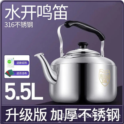 Stainless Steel Whistle Water Kettle Large Capacity 7.5L Insulated for Home Use Compatible with Gas And Induction Cookers Tea