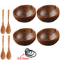 12-15cm  Natural Coconut Bowl set wooden Salad Ramen bowl Coconut Wood Spoon Set coco smoothie Kitchen tableware Coconut bowl